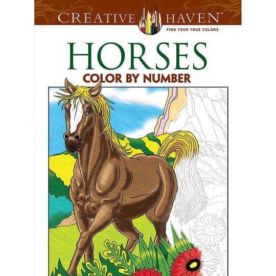 creative haven® horses colornumber coloring book